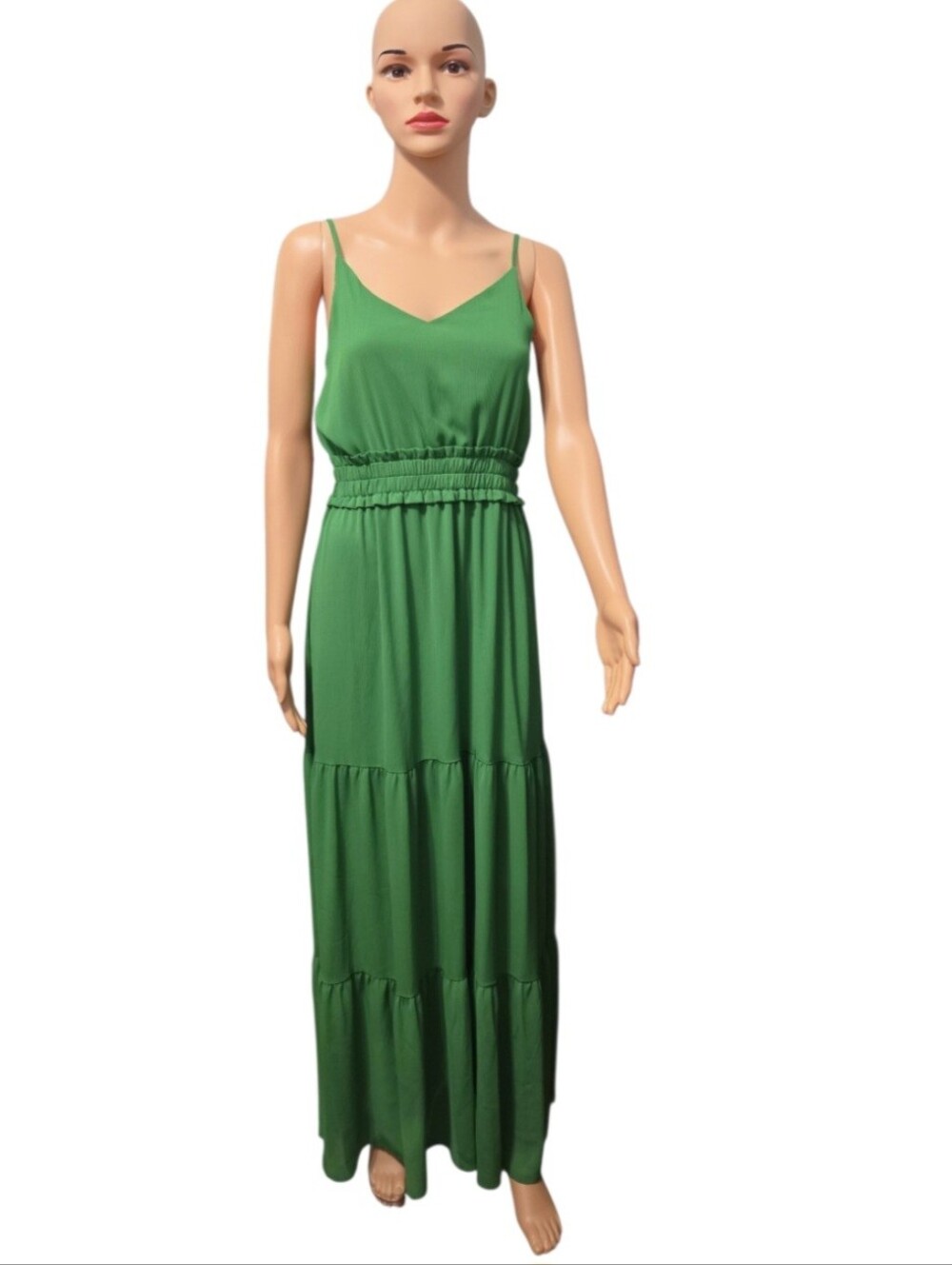 L Love Sleeveless Tiered Smocked Waist Fairycore Maxi Dress Sx M